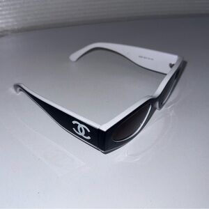 Chic CHANEL Black and White Sunglasses